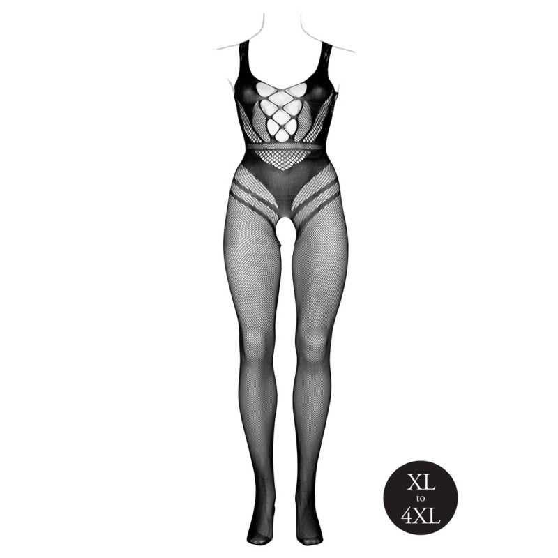 LE DÉSIR | Bodystocking with Accentuated Lines | Μαύρο | Μέγεθος: XL/4XL