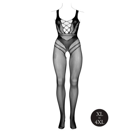 LE DÉSIR | Bodystocking with Accentuated Lines | Μαύρο | Μέγεθος: XL/4XL