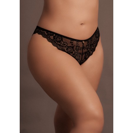 Le Desir | Zoé | Elastic Lace Brief with Back Lacing and Golden Details | Size: XL/3XL