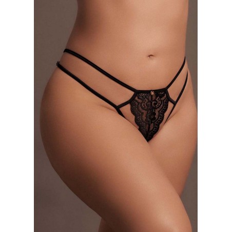 Faye | Thong with Adjustable Sliders and Golden Details | Size: XL/3XL