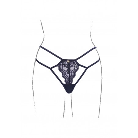 Faye | Thong with Adjustable Sliders and Golden Details | Size: XL/3XL
