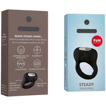 Fun Factory | Steady | Silicone Vibrating Cock Ring | Black