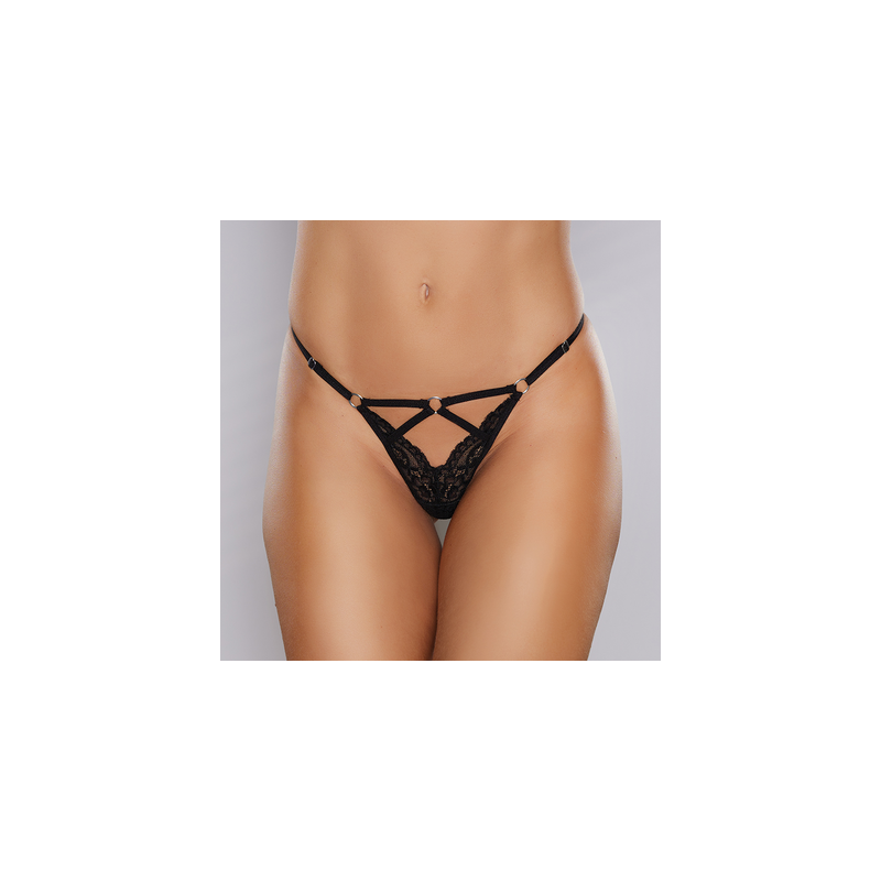 Allure | Do Not Disturb - Lace Thong | Μαύρο | Μέγεθος: S/L