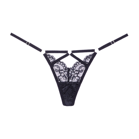 Allure | Do Not Disturb - Lace Thong | Μαύρο | Μέγεθος: S/L