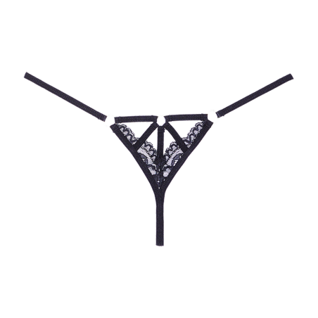 Allure | Do Not Disturb - Lace Thong | Μαύρο | Μέγεθος: S/L