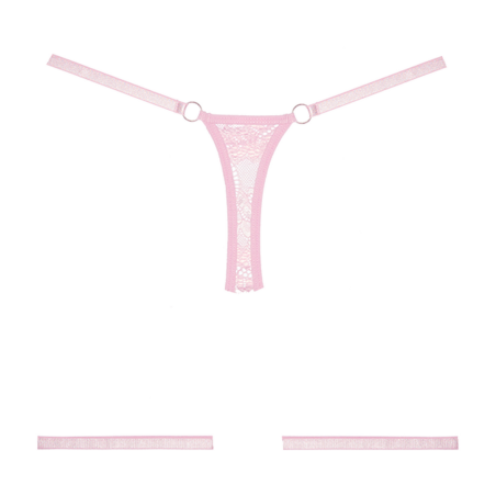 Allure | Say it with Garters - Lace Thong | Pink | Size: S/L