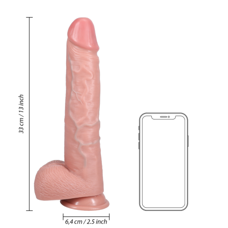 Extra Large Realistic Dildo Straight with Balls | 33 cm