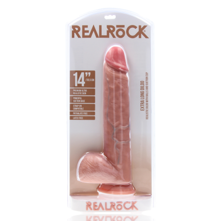 Extra Large Relistic Dildo Straight with Balls | 35 cm