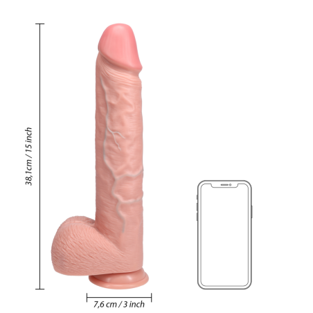 Extra Large Realistic Dildo Straight with Balls | 38 cm