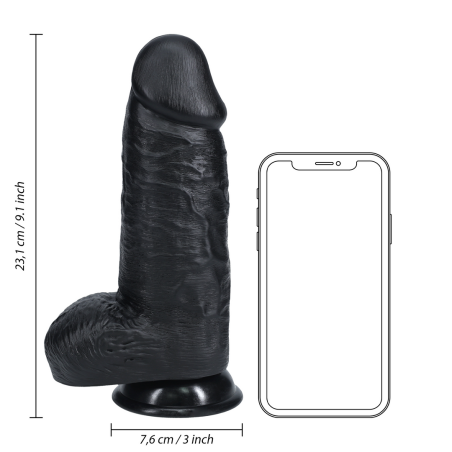 Extra Thick Straight with Balls | Black | 23cm