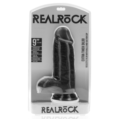 Extra Thick Straight with Balls | Black | 23cm