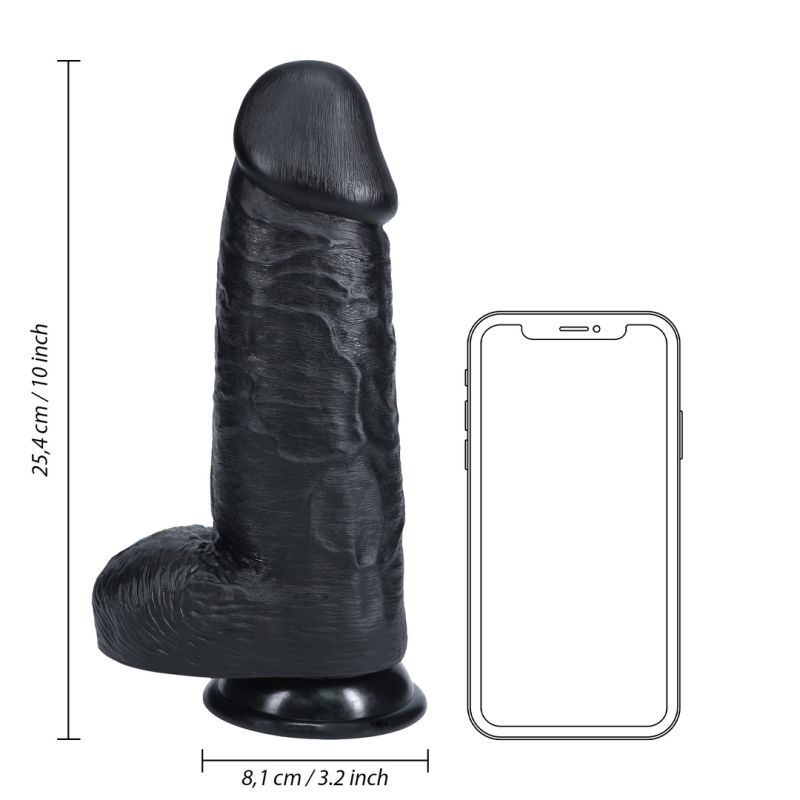 Extra Thick Straight with Balls | Black | 25cm
