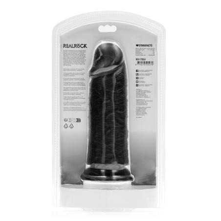 Extra Thick Straight Dildo with Suction Cup | Black | 20cm