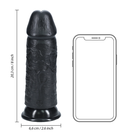 Extra Thick Straight Dildo with Suction Cup | Black | 20cm