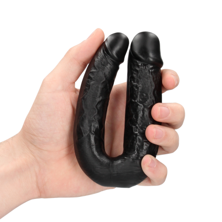 U Shaped Double Realistic Dildo | Black | 12cm