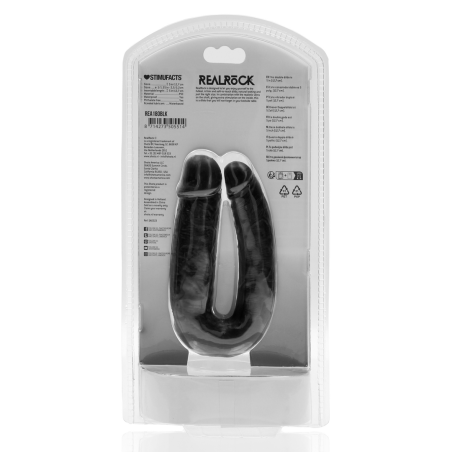 U Shaped Double Realistic Dildo | Black | 12cm