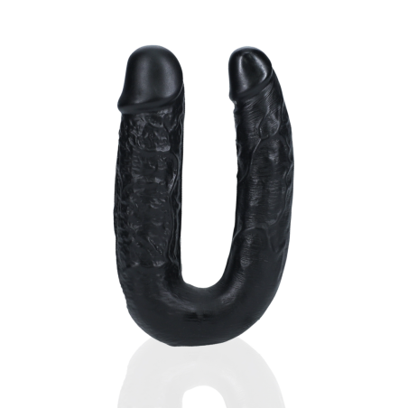 U Shaped Double Realistic Dildo | Black | 12cm