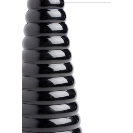 Giant Ribbed Anal Cone | Black | 28cm