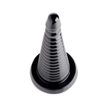 Giant Ribbed Anal Cone | Black | 28cm