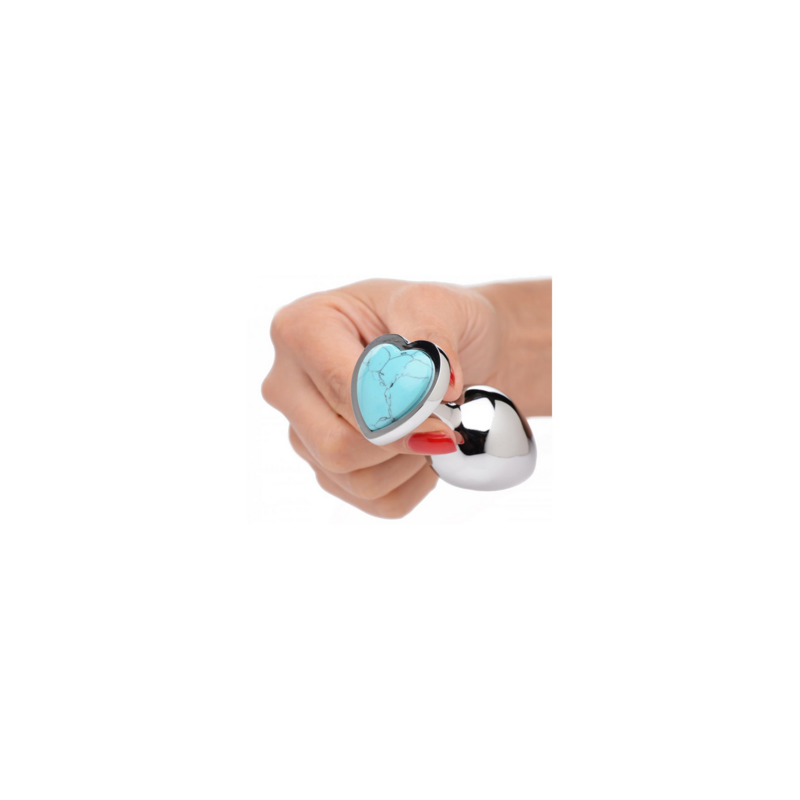 Turquoise Heart Butt Plug | Medium