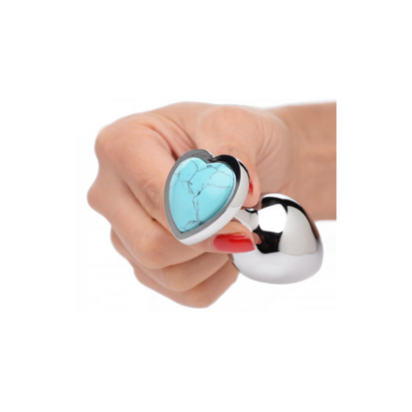 Turquoise Heart Butt Plug | Medium