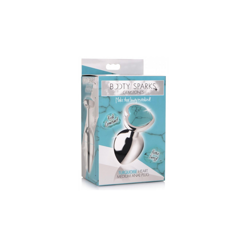 Turquoise Heart Butt Plug | Medium