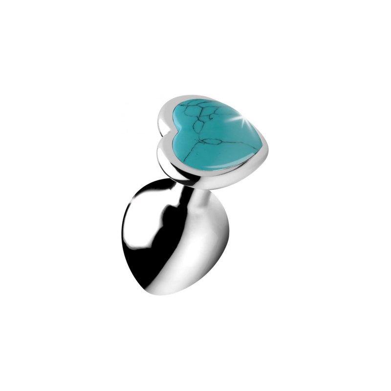 Turquoise Heart Butt Plug | Medium