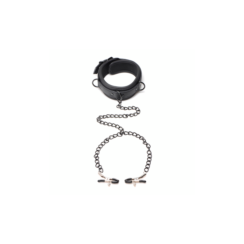 Collared Temptress | Collar with Nipple Clamps
