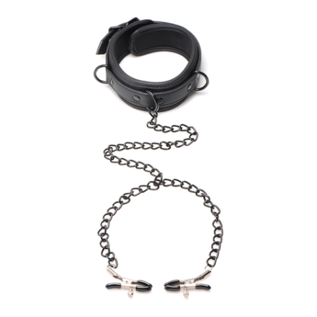 Collared Temptress | Collar with Nipple Clamps