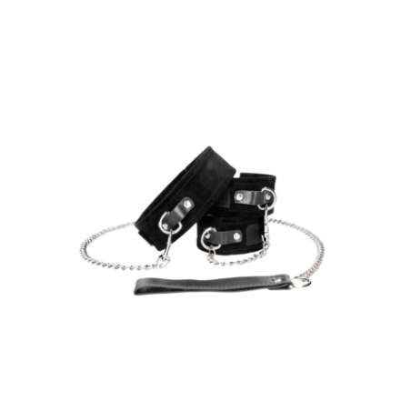 Black and White | Velcro Collar with Leash and Handcuffs