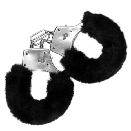 Furry Metal Hand Cuffs | Black