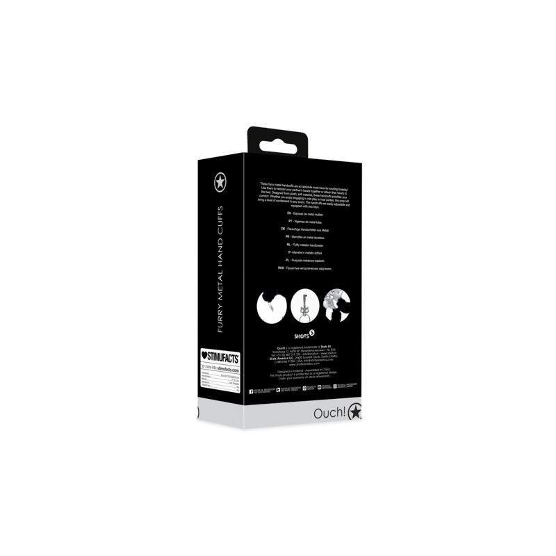 Furry Metal Hand Cuffs | Black