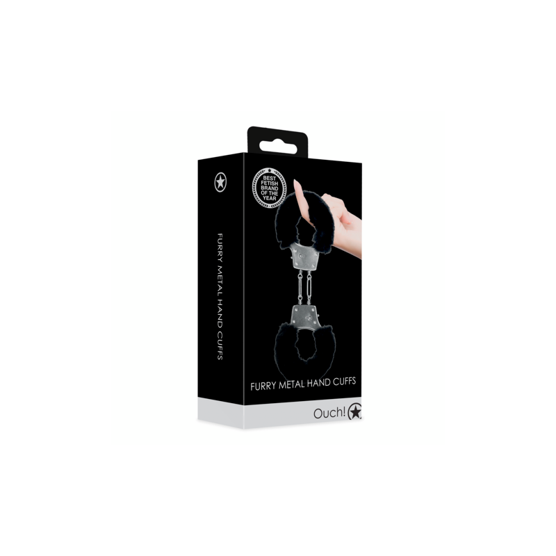 Furry Metal Hand Cuffs | Black