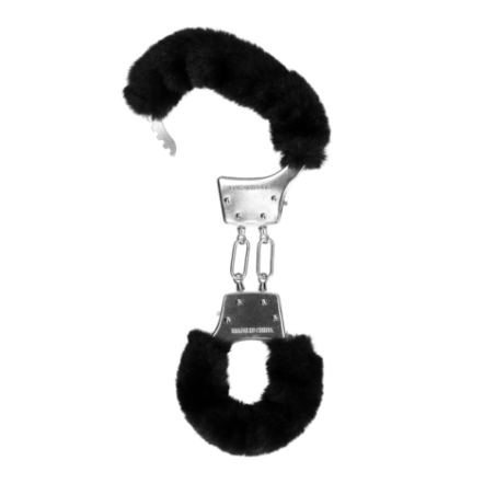 Furry Metal Hand Cuffs | Black