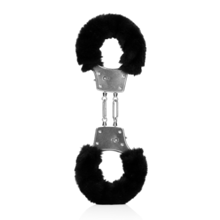 Furry Metal Hand Cuffs | Black