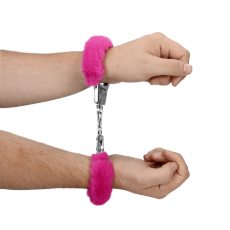 Furry Metal Hand Cuffs | Pink