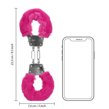 Furry Metal Hand Cuffs | Pink