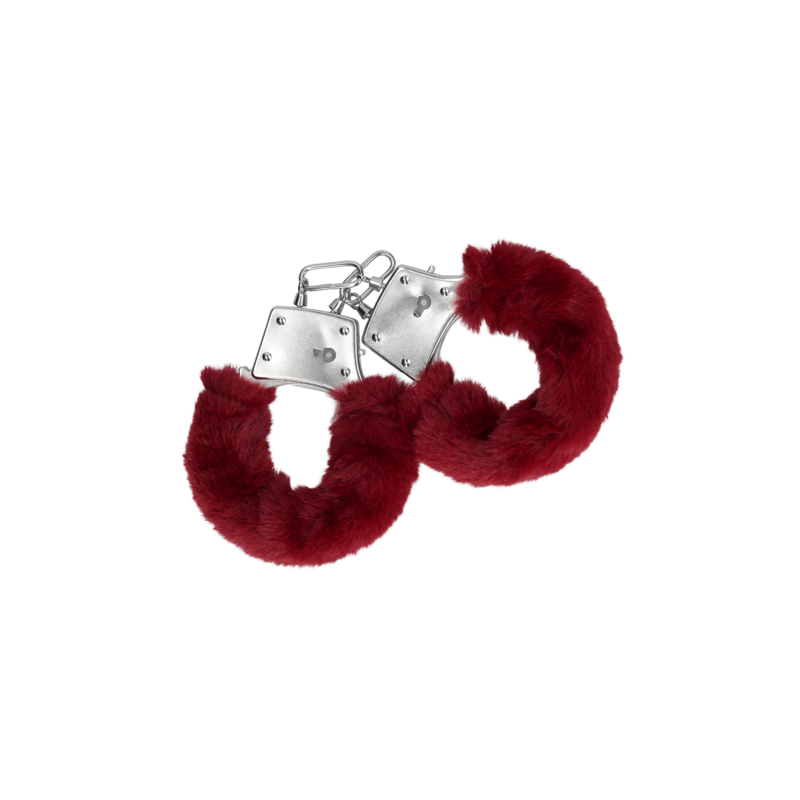 Furry Metal Hand Cuffs | Red