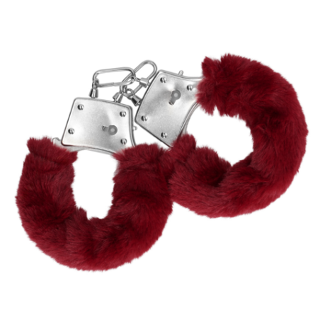 Furry Metal Hand Cuffs | Red