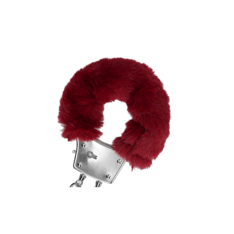 Furry Metal Hand Cuffs | Red