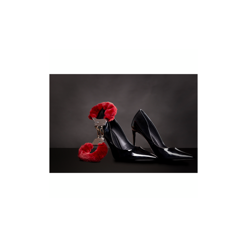 Furry Metal Hand Cuffs | Red