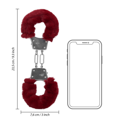 Furry Metal Hand Cuffs | Red