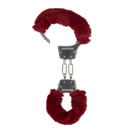 Furry Metal Hand Cuffs | Red