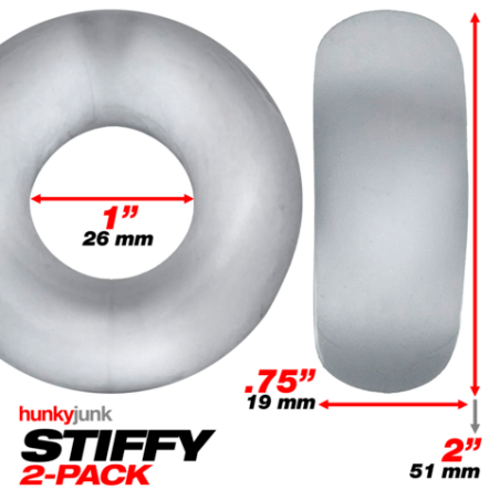 Stiffy | 2-pack No-Roll Cockrings | Clear