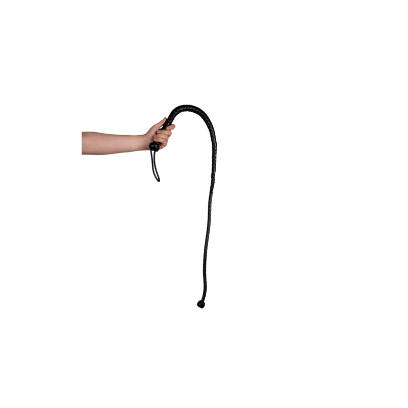 PU Leather Whip with Knot Detail | Black | 122cm