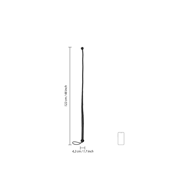 Δερμάτινο Μαστίγιο με Κόμπο | Μαύρο | 122cm