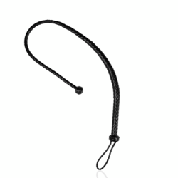 PU Leather Whip with Knot Detail | Black | 122cm