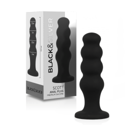 Black&Silver | Scott | Premium Silicone Anal Plug | 12cm