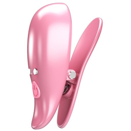 Leaf | Vibrating Nipple Clamps | Pink