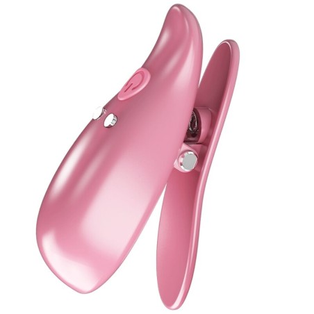 Leaf | Vibrating Nipple Clamps | Pink